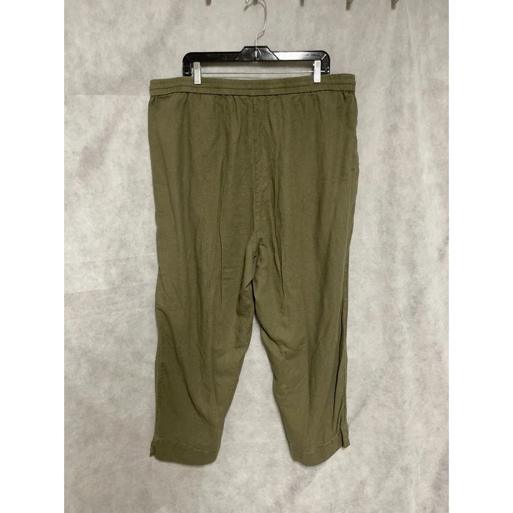 Banana Republic Pants Women 2XL Baggy Linen Blend Straight High Rise Drawstrings